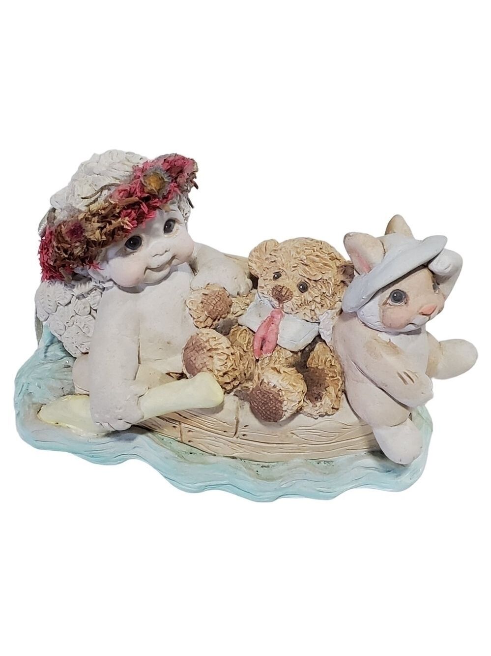 Vintage Dreamsicles Land Ho! 10043 Cherub in a Boat Bunny Bear